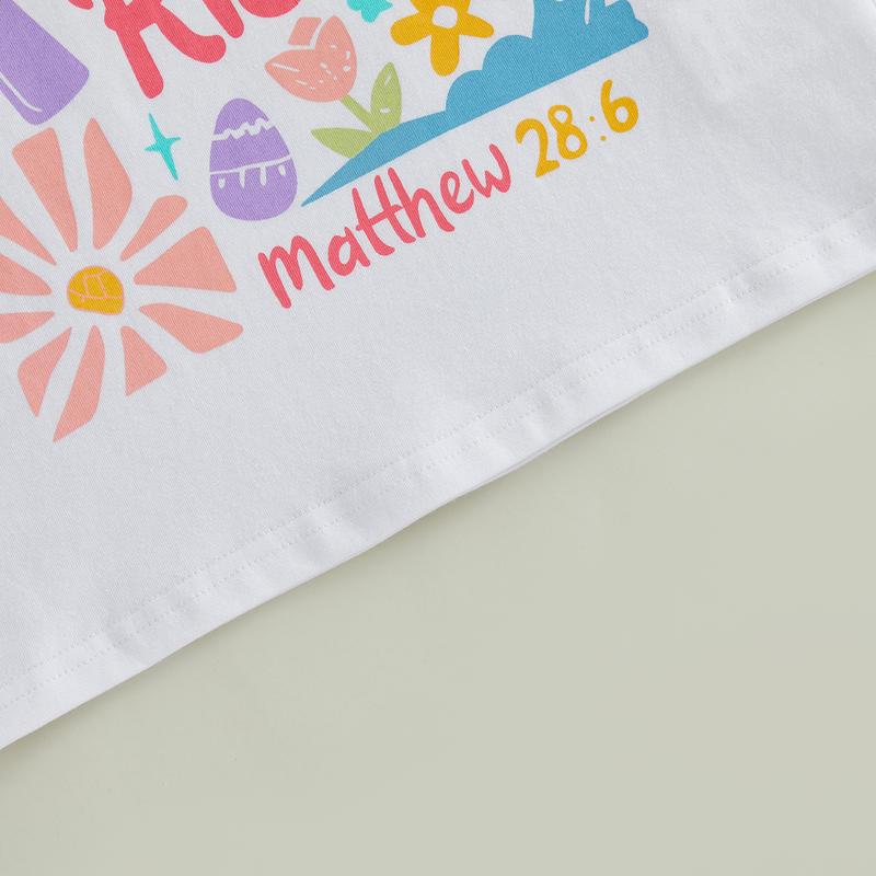 PYBCVRRD Kids Baby Girl Easter T-Shirt Tops Letter Floral Print Short Sleeve Round Neck Loose Fit Tops T shirt for Summer 1-6 Years
