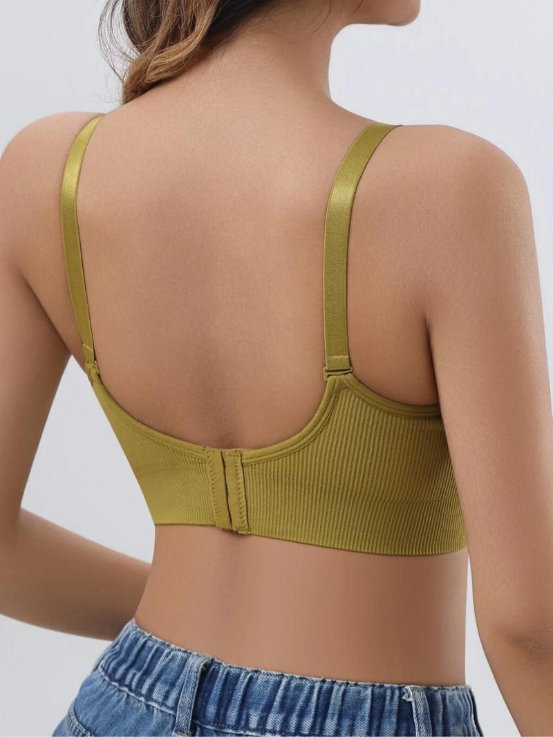 Women's Solid Adjustable Strap Seamless Nursing Bra, Comfortable Breathable Push Up Nursing Bra, Maternity Lingerie for All Seasons