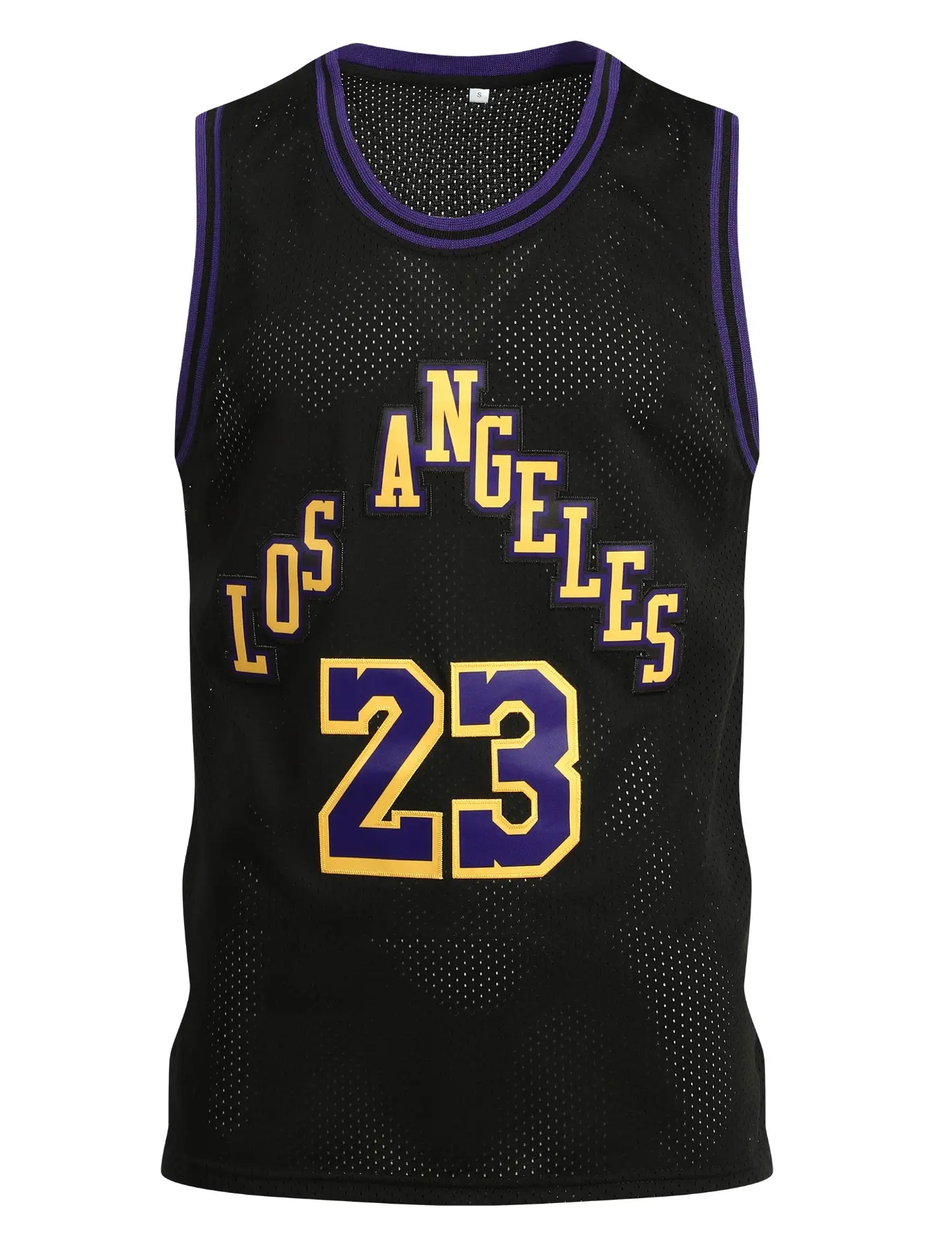 Men's 23 Black Basketball Jersey, Embroidered Sportswear Top, Casual Short Sleeve Tank, Fitted H-Type, Long Clothing, Figure Pattern