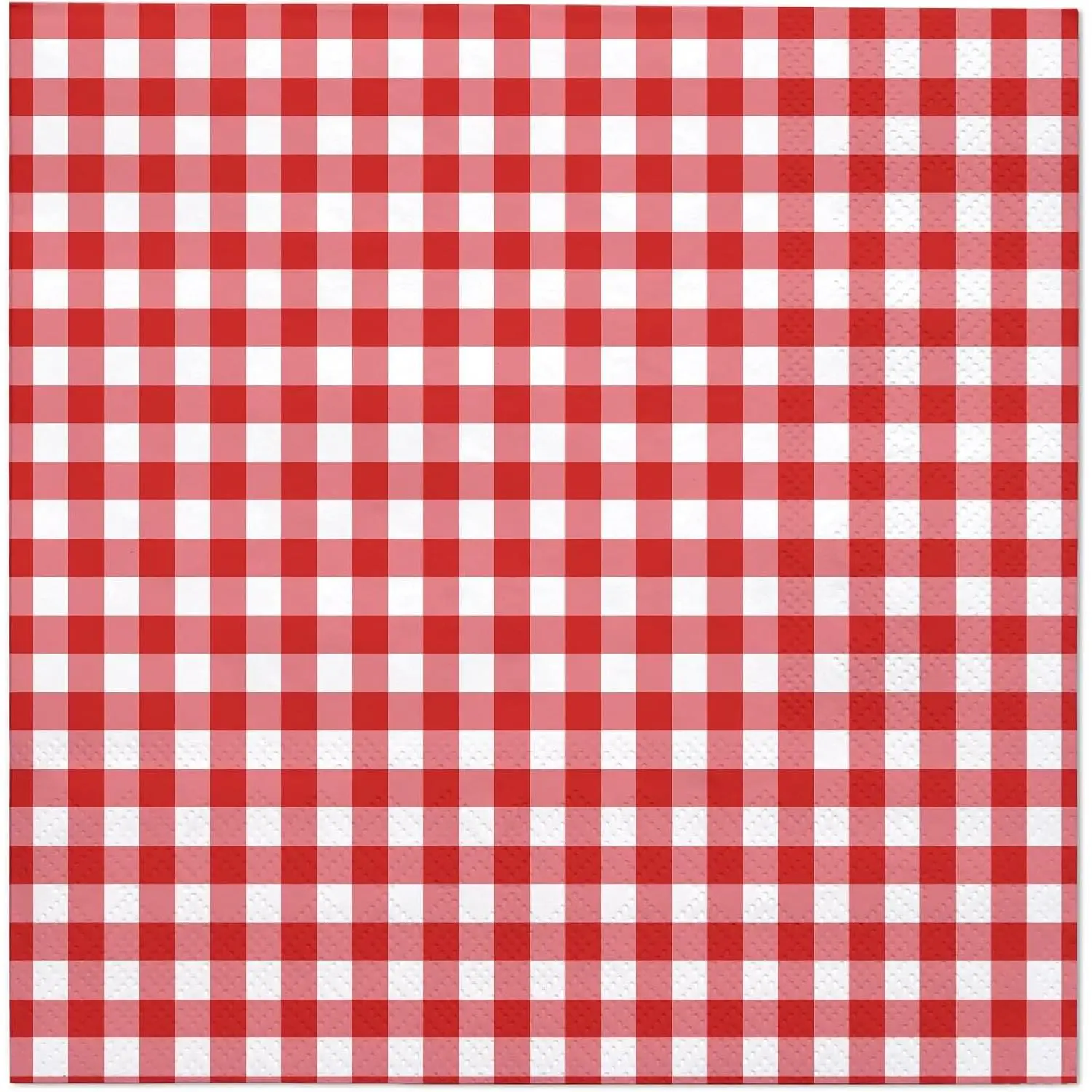 25Pcs Red Plaid Paper Napkins - 2-Ply Red and White Gingham Disposable Luncheon Napkins for Christmas, Picnic and Daily Use - 6.5 x 6.5 In