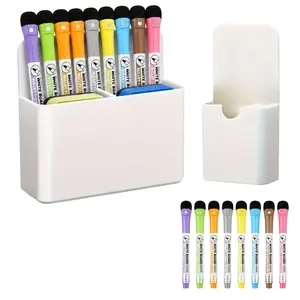 12 Pack Whiteboard Accessory Kit, 2 Magnetic Pen Holders, 2 Erasers, 8 Markers, Multipurpose for Office and Home Use
