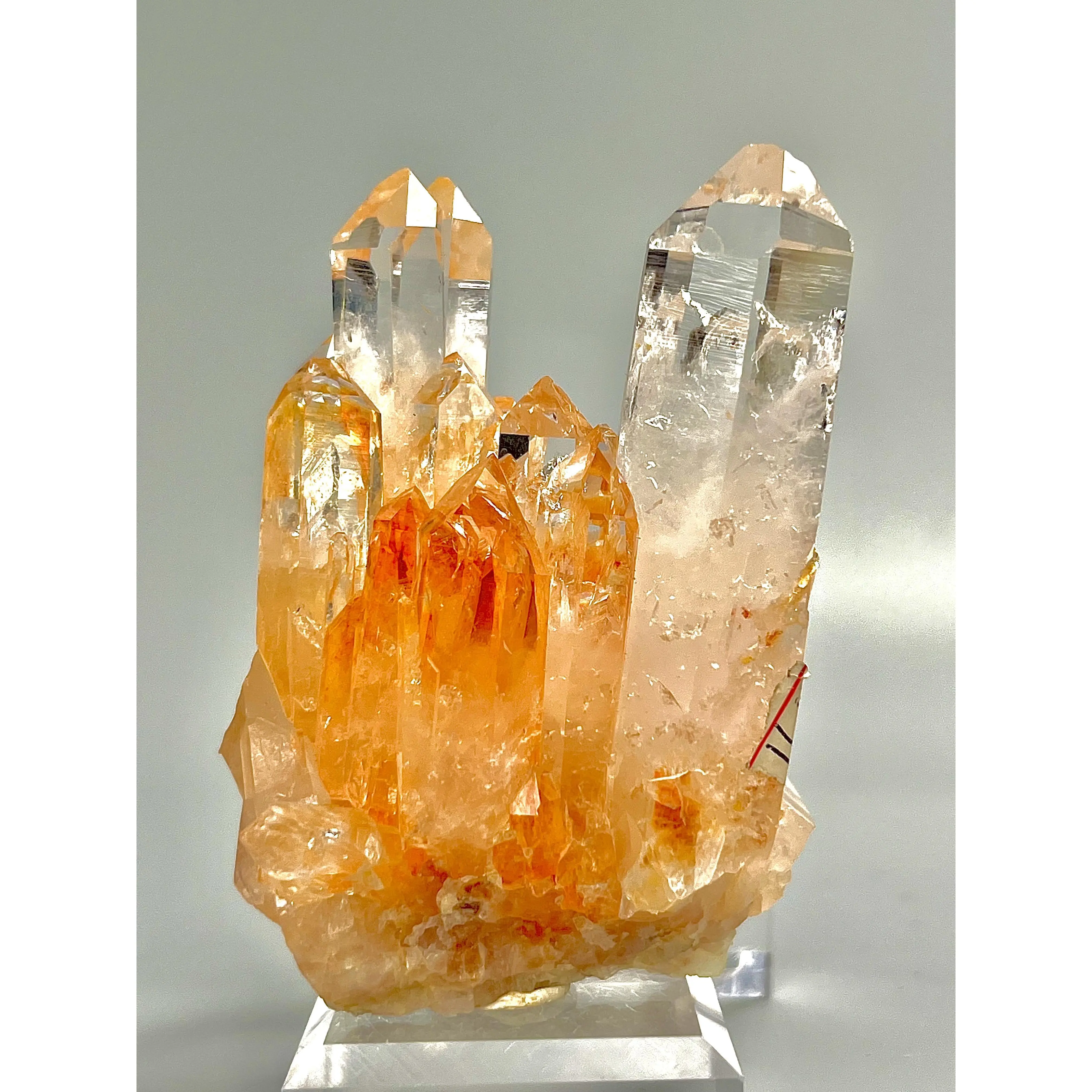 Natural Yellow Clay Flower Quartz Cluster, Unique Internal Floral Inclusion Mineral Specimen For Home Display