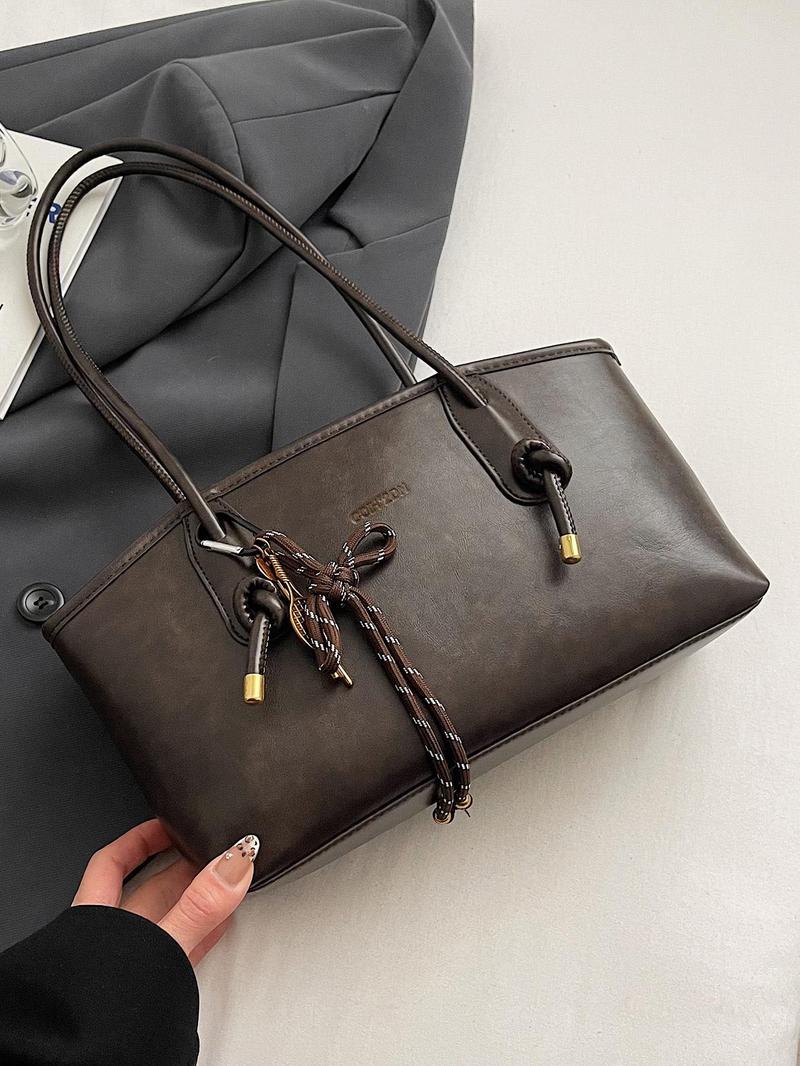 26 Women's Elegant Solid Color Hobo Shoulder Bag, Fashionable Large Capacity Crossbody Bag for Daily Used, Casual Trendy Versatile High-quality Daily Commuting Bag