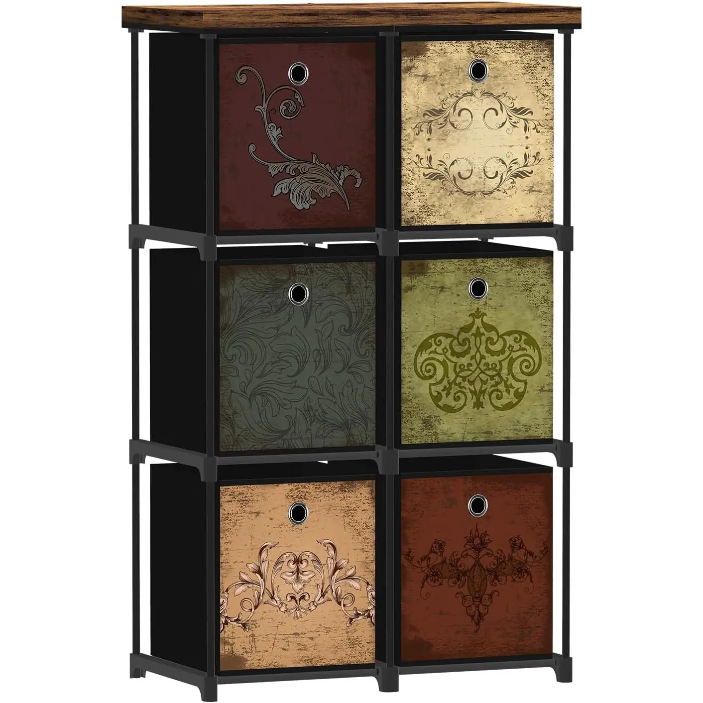 Small Fabric Dresser with 6 Drawers, DIY Cube Organizer for Closet, Storage Drawer Unit Chest of Drawers for Bedroom, Living Room, Hallway, Dorm,