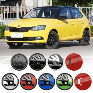 80mm 90mm Car Front Hood Emblem Rear Trunk Badge Sticker For Skoda Octavia 2 3 a5 a7 VRS Fabia Superb Rapid Yeti Kodiaq Karoq