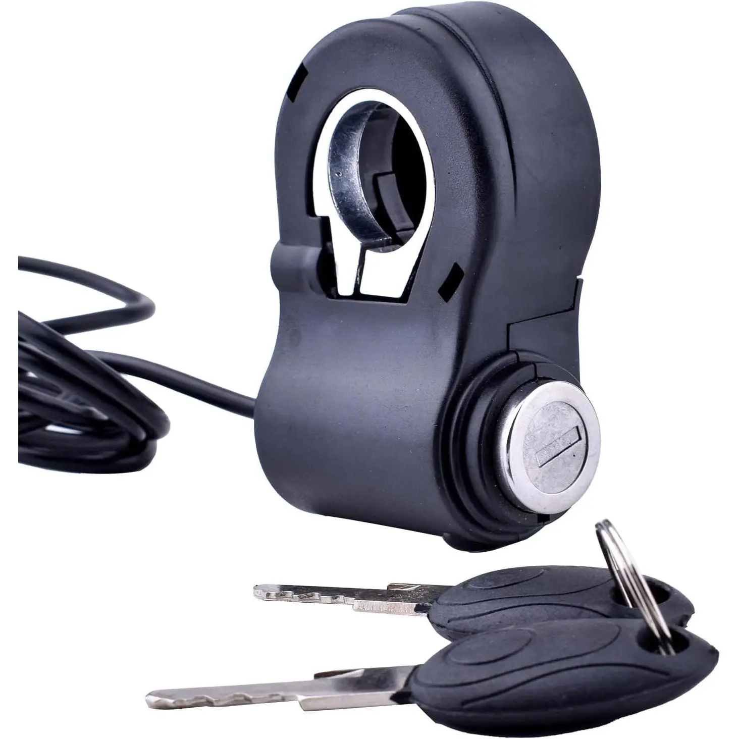 12V-96V Ebike Ignition Switch with Key Lock, Compact Plastic Body, Superior Anti-Theft 2-Wire Ignition Lock Replacement for Electric Bikes, Scooters