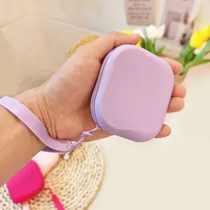 Mini Portable Silicone Zipper Pouch, Multifunctional Handheld Storage Bag Holds Keys Coins Cables Cosmetic Pet Goods, Unisex Coin Purse Suitable as Gift for Children Adults
