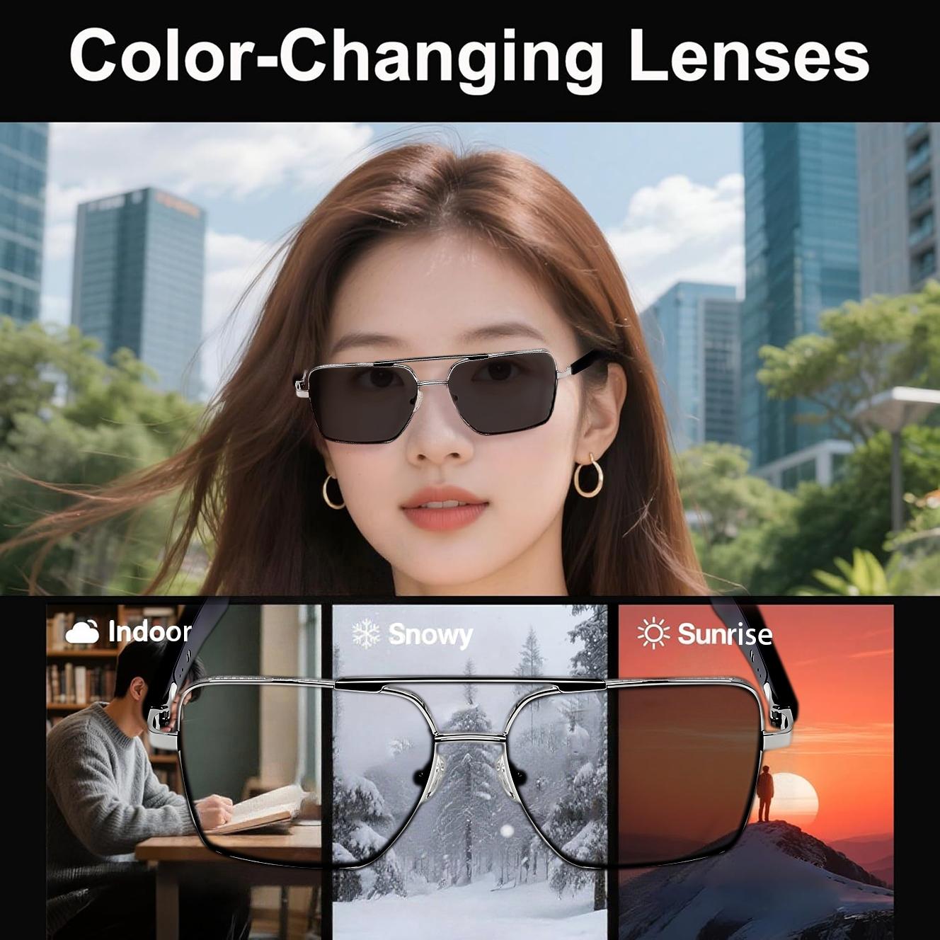 Touch-Sensitive Smart Glasses, One-Click Switch Technology, Trendy Design, Unlock New Communication Methods, Lithium Ion Batteries Included