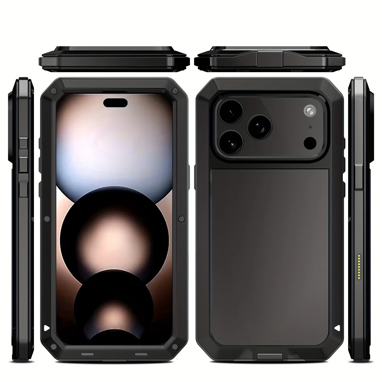 Waterproof Dustproof Rugged Case for iPhone 17 16 15 14 13 12 11 Pro Max Plus Air, Military Anti-Impact Enclosed Shell with Built-in Tempered Glass Screen Protector