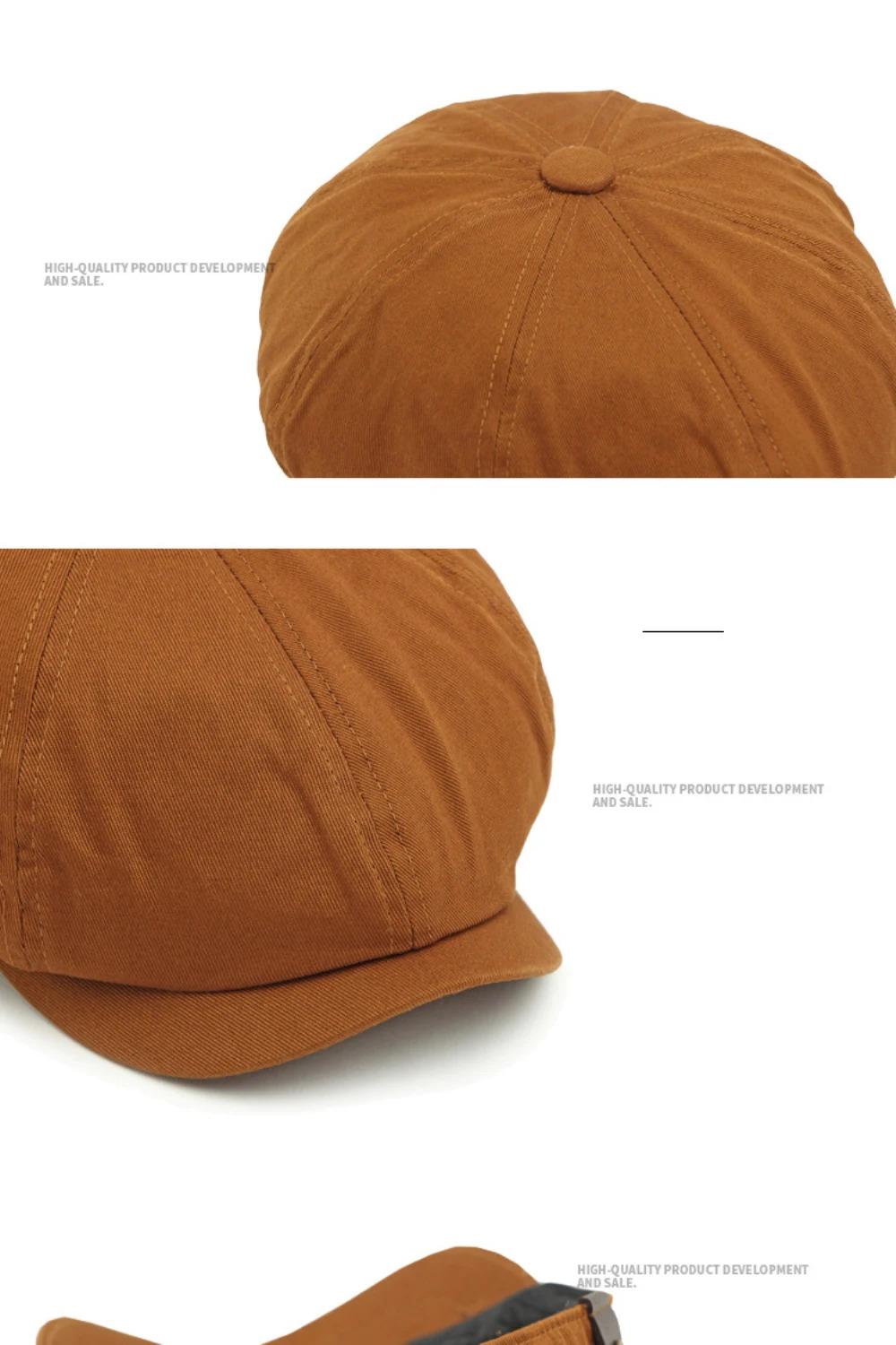 HT4779 Beret Cap New Spring Summer Men Women Cctagonal Cap Vintage Artist Painter Beret Hat Solid Plain Ivy Flat Cap Mens Berets