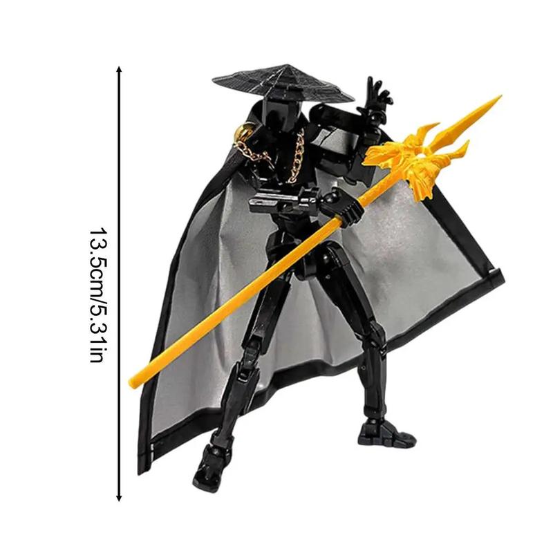 The Fifth Generation Multi-jointed Movable Figure T13 Dummy Doll Kid Toys With Hat And Cloak Artistic Sense Collection Decor