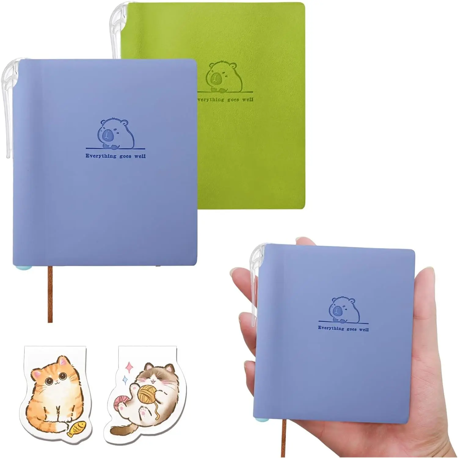 2-Pack Modern Notebook Journal, A7 Size 3.5"x4.1" Daily Notepads, 200 Lined Pages Office Stationery