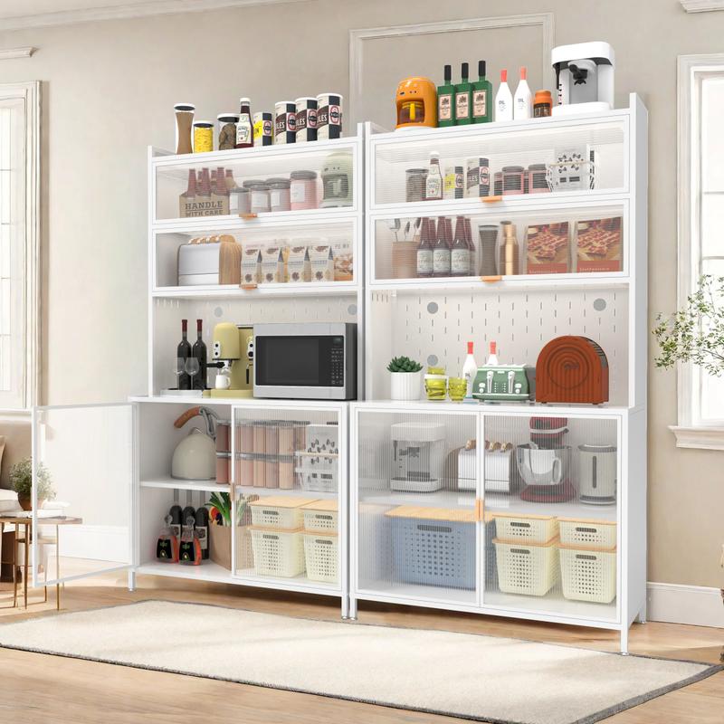 73" Tall 6-Tier Kitchen Pantry Cabinet with Flip Door, Adjustable Shelves & Anti-Tip Design - Versatile Storage for Kitchen, Living Room, Office 73" Tall 6-Tier Kitchen Pantry Cabinet with Flip Door, Adjustable Shelves & Anti-Tip Design - Versatile Storage for Kitchen, Living Room, Office