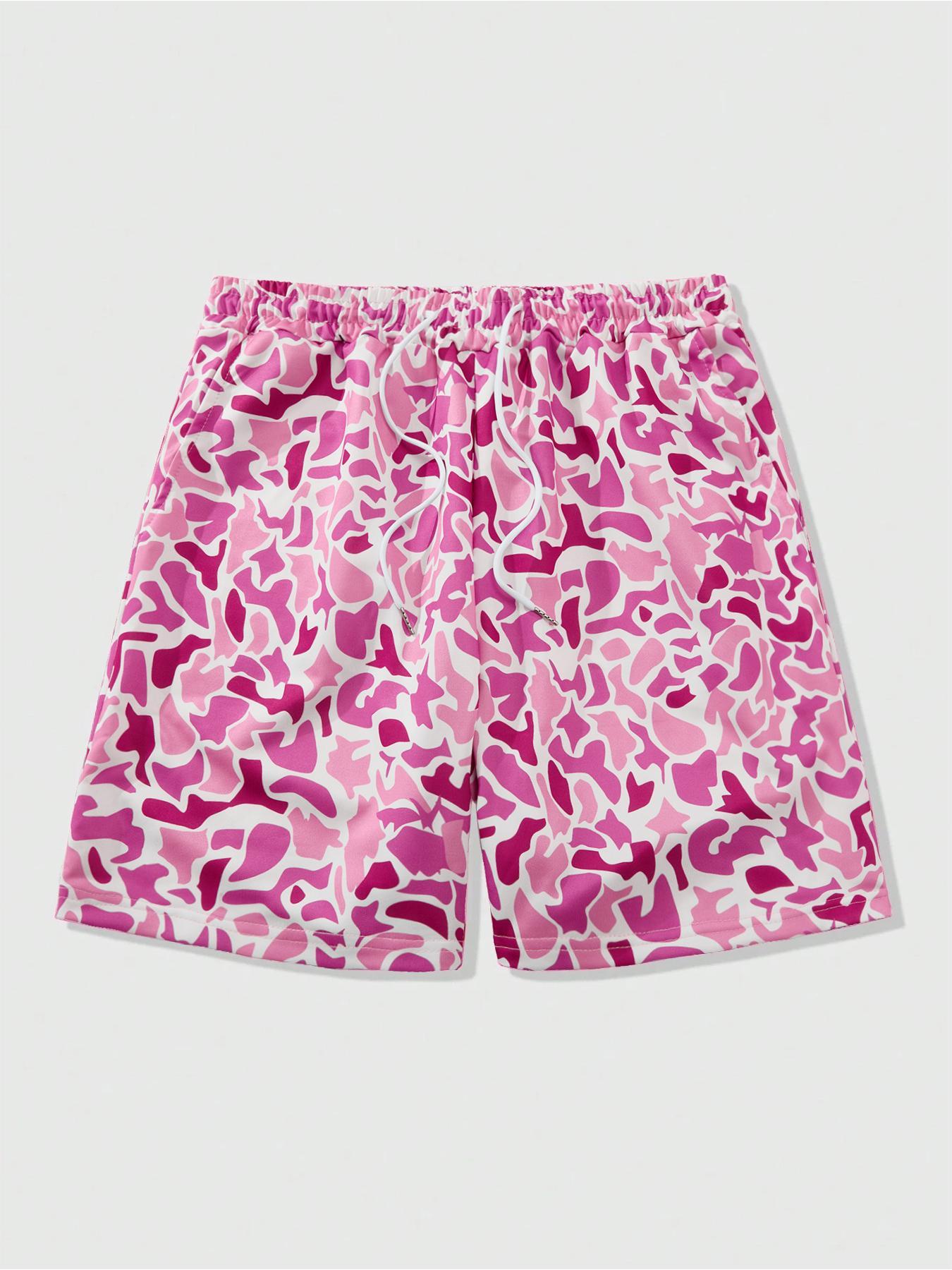 Men's Camo Print Shorts, Casual Sport Shorts, Summer Style Shorts, Menswear, Regular Fit Casual Street Comfy Breathable Tropical Shorts for Summer, Men's Bottoms for Daily Wear