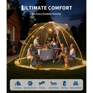Clear Bubble Camping Tent – 10x10 ft Pop Up Dome Shelter, 4-8 Person, 540° Panoramic View, Weatherproof Outdoor Igloo, UV Protection, Portable for Backyard, Sports Events, Fishing
