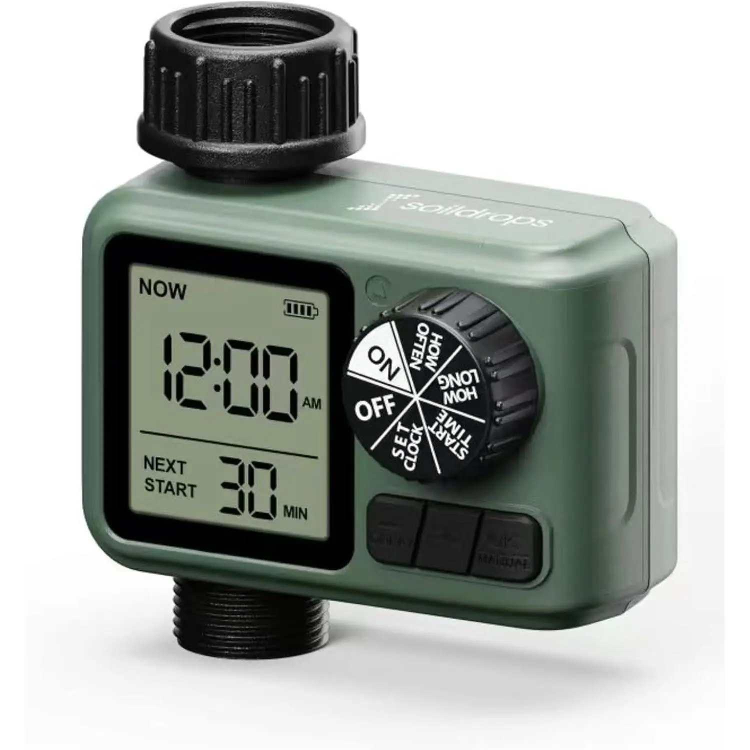Sprinkler Timer for Garden Hose, Programmable 1 or 2 Outlet Controller with Self-Cleaning Valve, 15-Day Frequency, Large Dial, Rain Delay & Auto-Off, IPX5