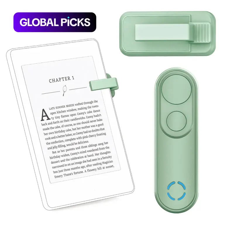 Wireless Remote Control Page Turner, 1-Count Rechargeable Page Turner Accessory for iPhone, Cellphone, Android Tablets and for Reading Novels #GLOBAL PICKS