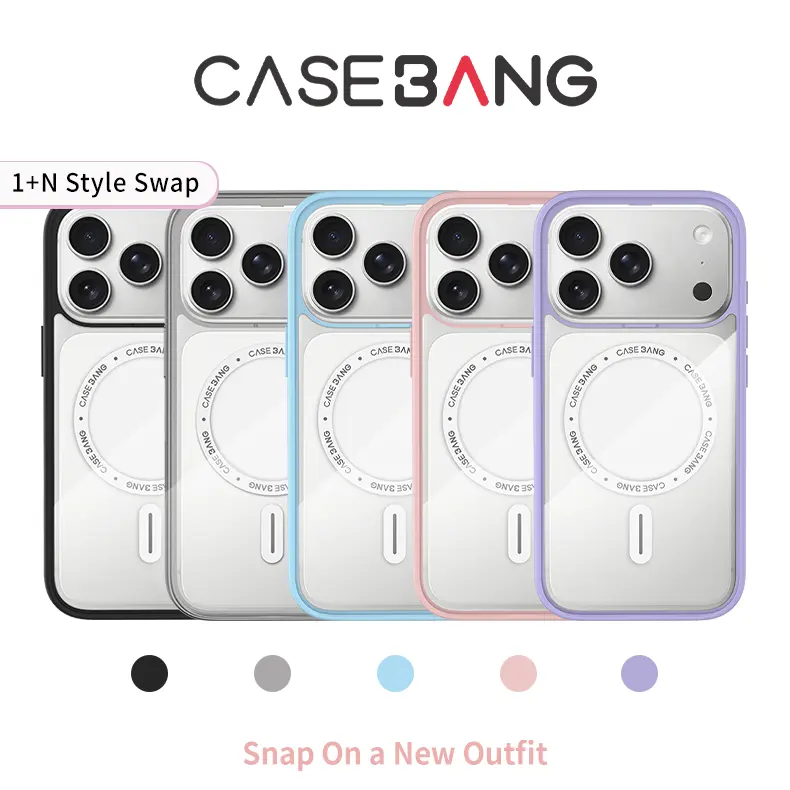 CASEBANG ImagiSnap Black/Blue/Red/Purple/Pink/Green Base Case, Military Drop Protection, MagSafe Phone Case, Compatible with iPhone 13–17 and Samsung S24-S26