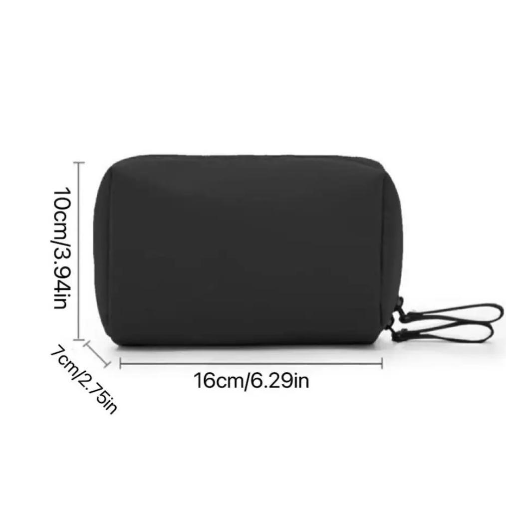 Portable Multi-functional Makeup Bag, 1 Count Casual Plain Makeup Storage Bag, Simple Design Travel Handbag with Wristlet for Women & Men, Cosmetic Pouch