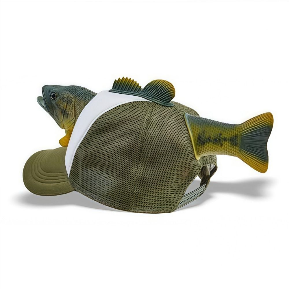 Funny 3D Fish Animal Trucker Hat Mesh One Size Novelty Fishing Hat Breathable Adjustable Fit Baseball Cap For Men Women