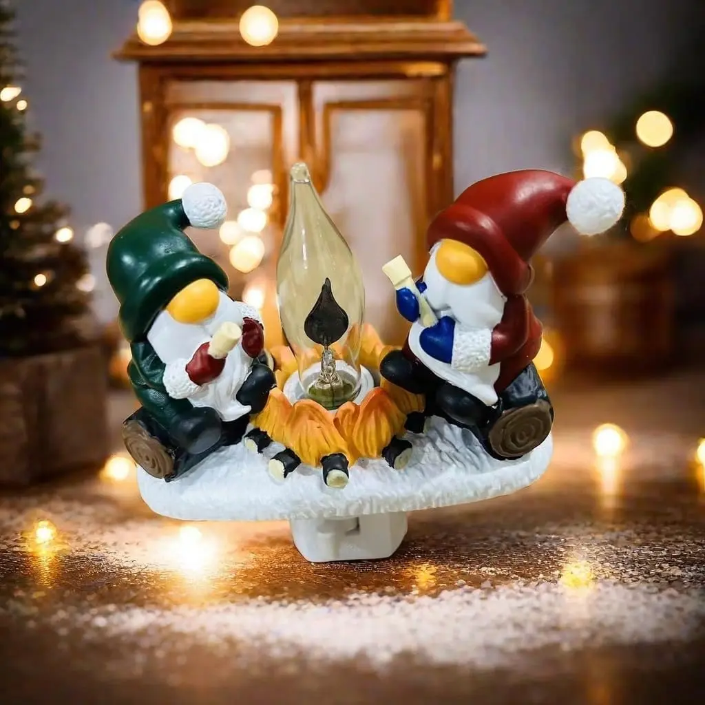 Santa Claus Design Flameless Candle Night Light, 1 Count Flickering Night Light with US Plug, Decorative Light for Christmas Night Decoration