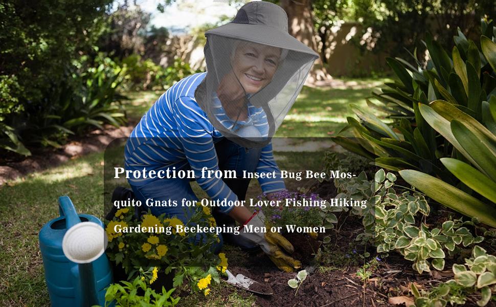 Mosquito Net Hat, Sun Hat Mosquito Head Net Hat Fishing Hat with Net Mesh for Outdoor Hiking Gardening Men Women