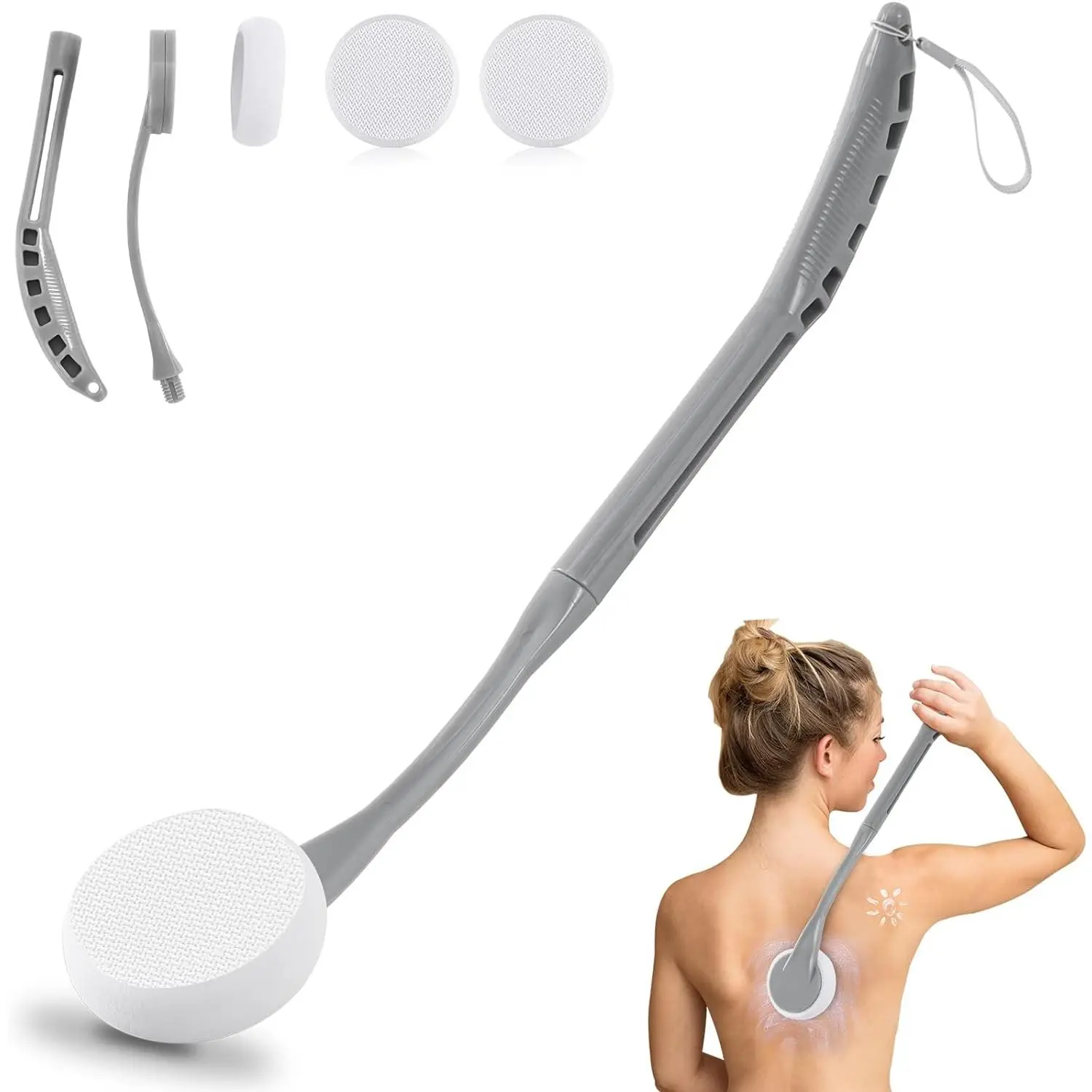 Lotion Applicator for Back, 20.5" Back Lotion Applicator, Back Lotion Applicators for Your Back, Easy Reach and Washable, Back Self Tanner Applicator
