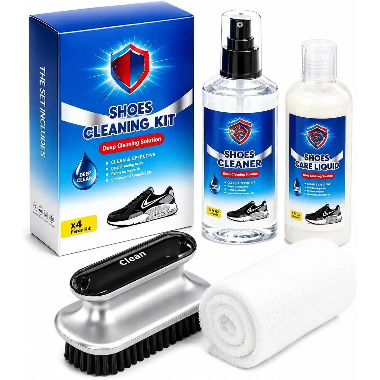 Shoe Cleaning Kit & Sneaker Care Kit – Sneaker Cleaner for Mesh Shoes, Leather, Canvas, Deep Clean Shoe Cleaner with Brush for  Sneakers