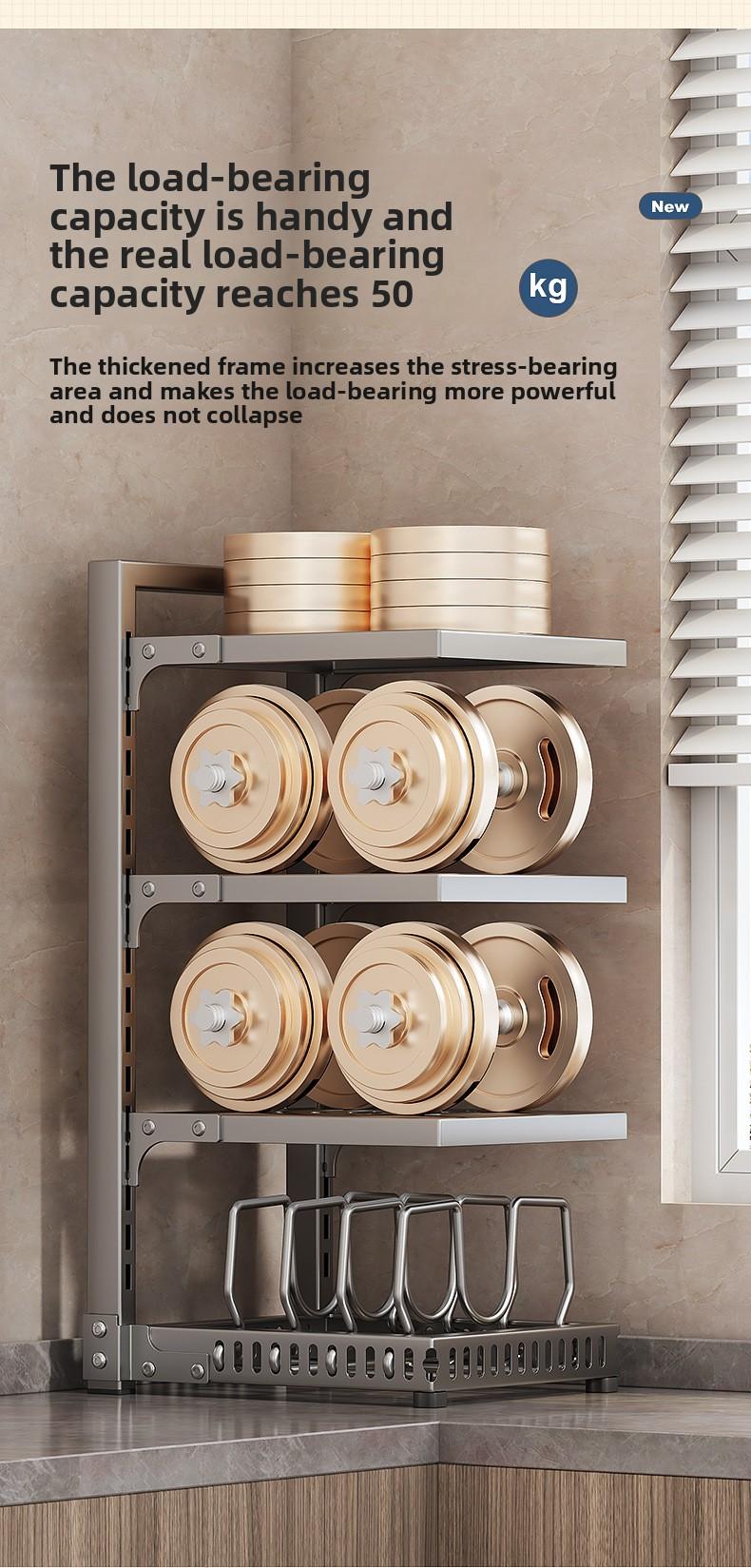 Household goods kitchen multi-functional 7-layer shelves, 304 carbon steel material, rust-proof, load-bearing strong shelves