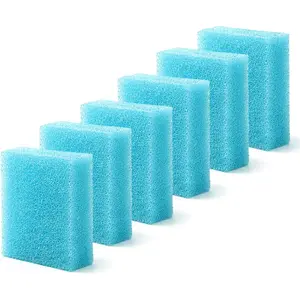 Glass Cleaning Sponge 6-Pack (3.25 x 3.25 x 1 in) Non-Scratch Cleaner for Fish & Turtle Tanks Reusable Blue Cleaning Sponge