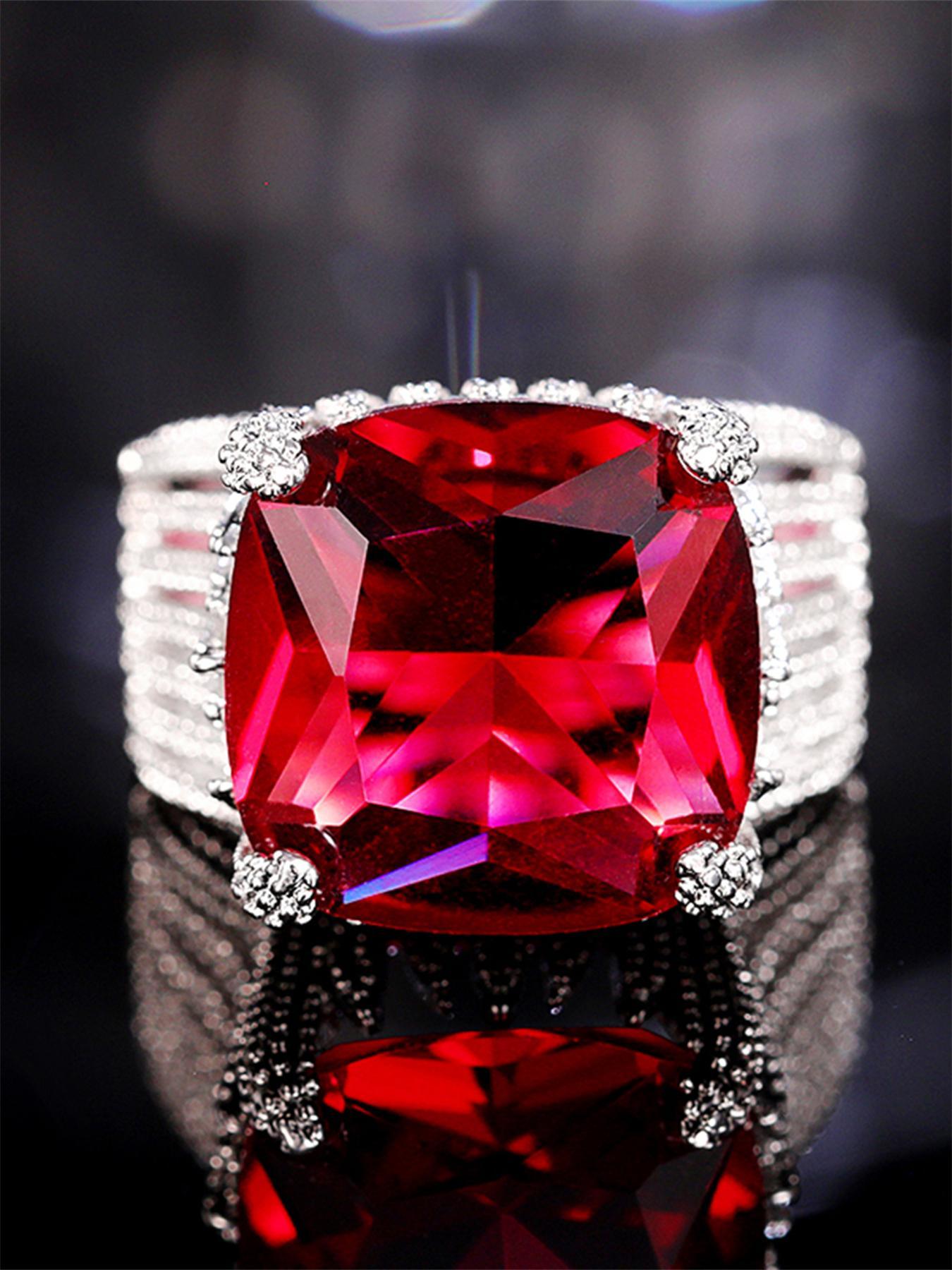 Elegant Artificial Gemstone Decorated Ring, Fashion Accessories for Party, Daily Clothing Decor for Girls and Women without Box, Elegant Everyday Ring