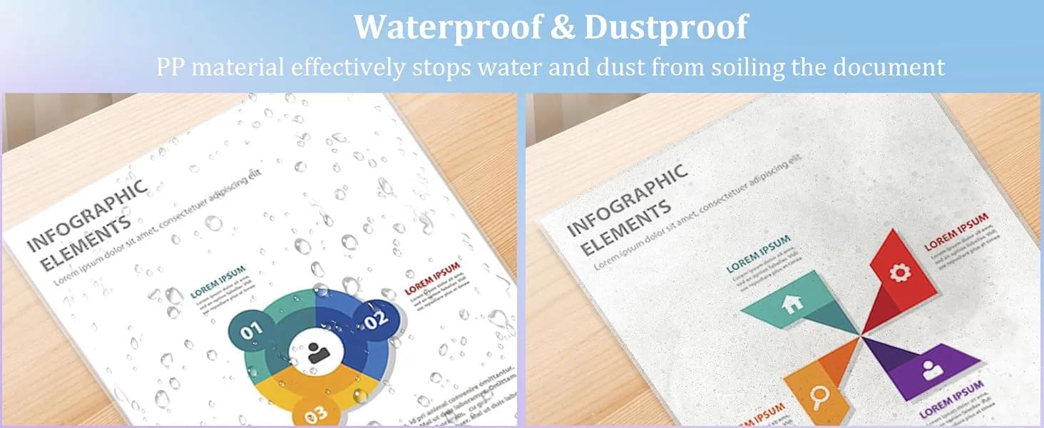 50 Pack No Holes Sheet Protectors 8.5 x 11 Inch Letter Size Page Protectors for Documents, Prints, Top Loading Heavyweight Clear View Plastic Sleeves for Papers, Artworks, Photos