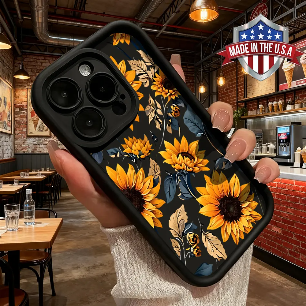 Trendy Sunflower Floral Botanical Phone Case for iPhone 17 16 15 14 Pro Max 13 12 11 XR XS Plus Air Slim Shockproof Anti Drop Protective TPU Cover Birthday Holiday Gift Choice,junk,cases🛍️