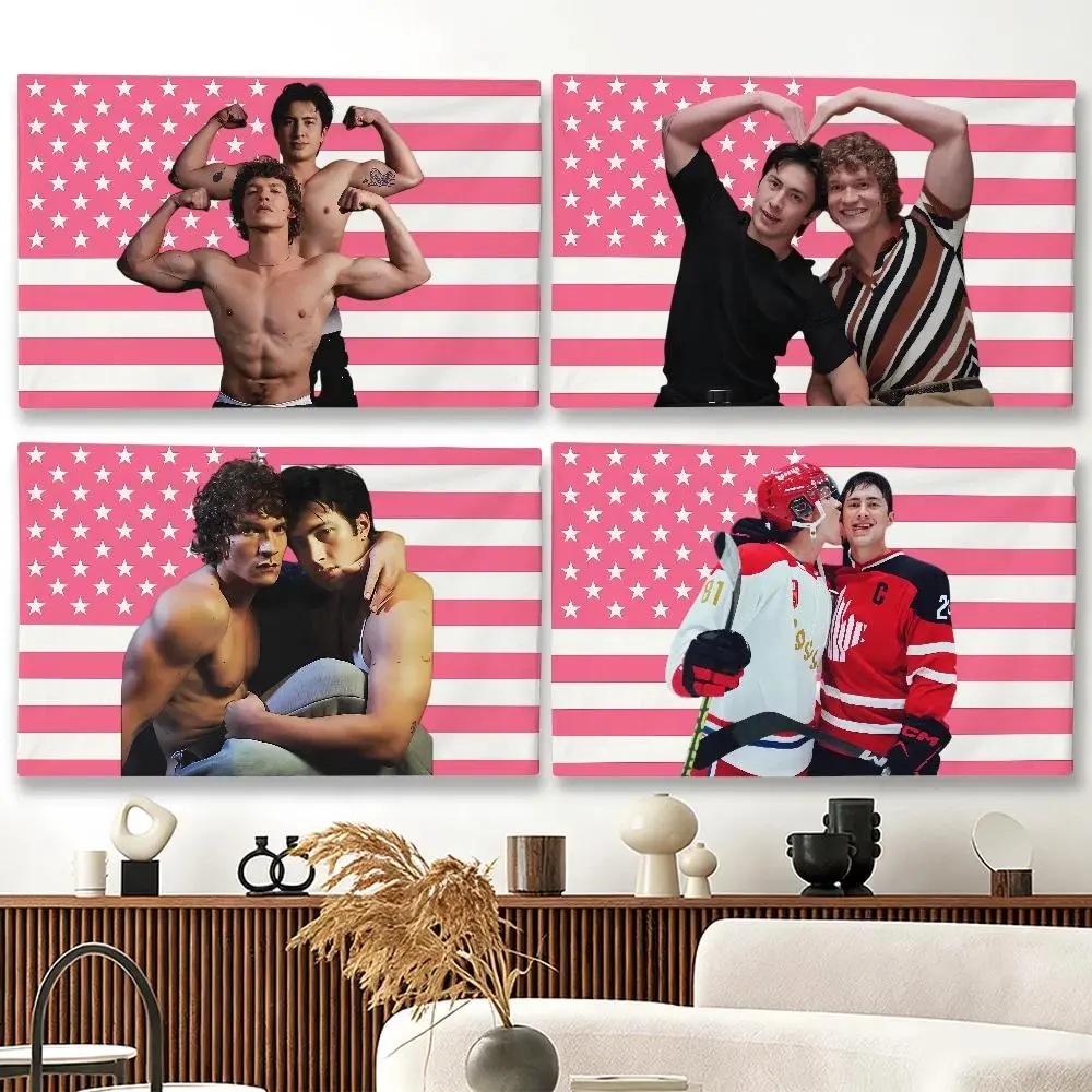 "Shane and Ilya Heated Rivalry Themed TV Flag Banner, Home Room Photo Backdrop, Hanging Wall Art Decoration for Party Fans Gift"