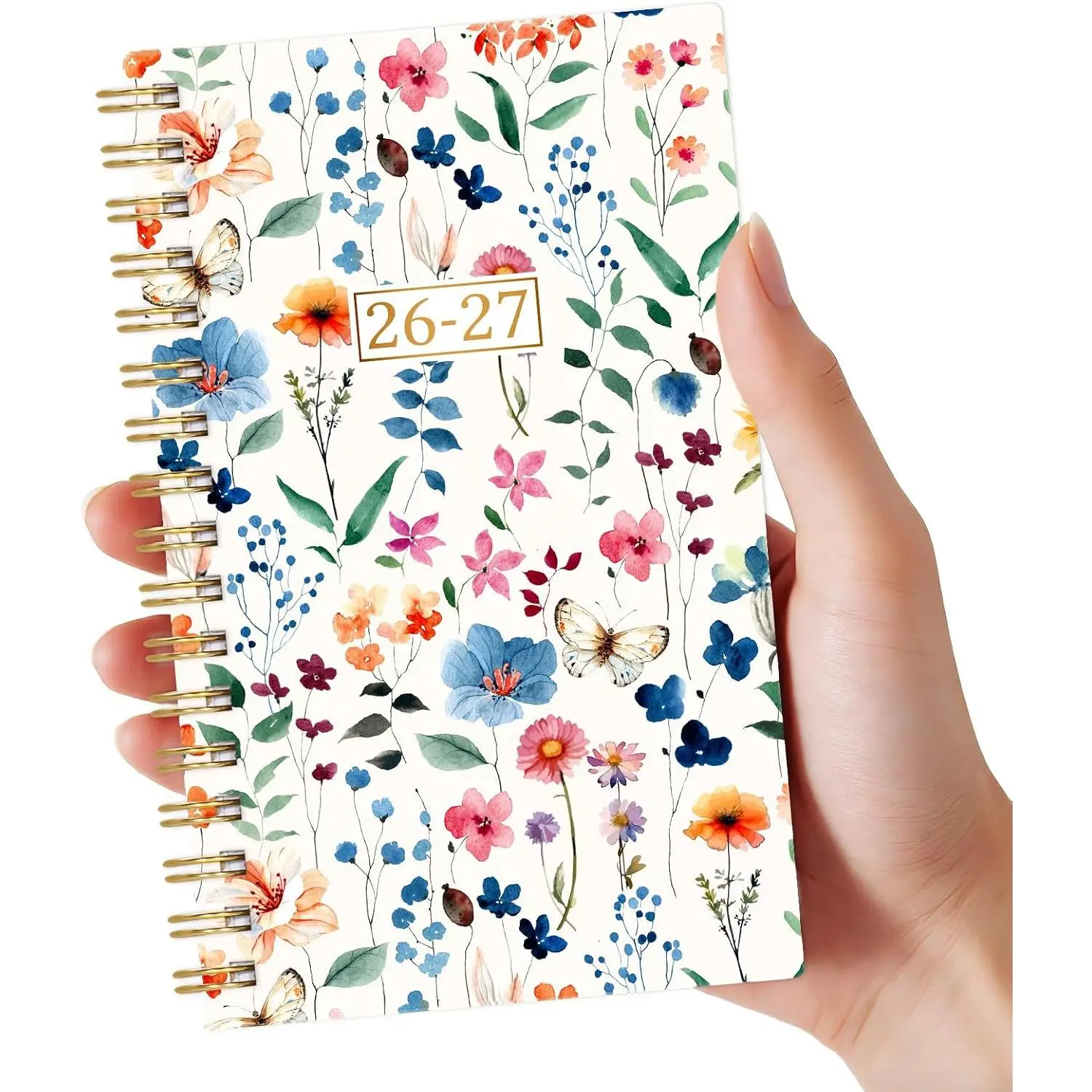 Pocket Planner 2026-2027 - Pocket Calendar 2026-2027 for Purse, JULY 2026 - JUNE 2027, 6.77” x 4.13”, Weekly and Monthly Planner with Colorful Tabs, Double-side  Pocket, Holidays - Wildflowers