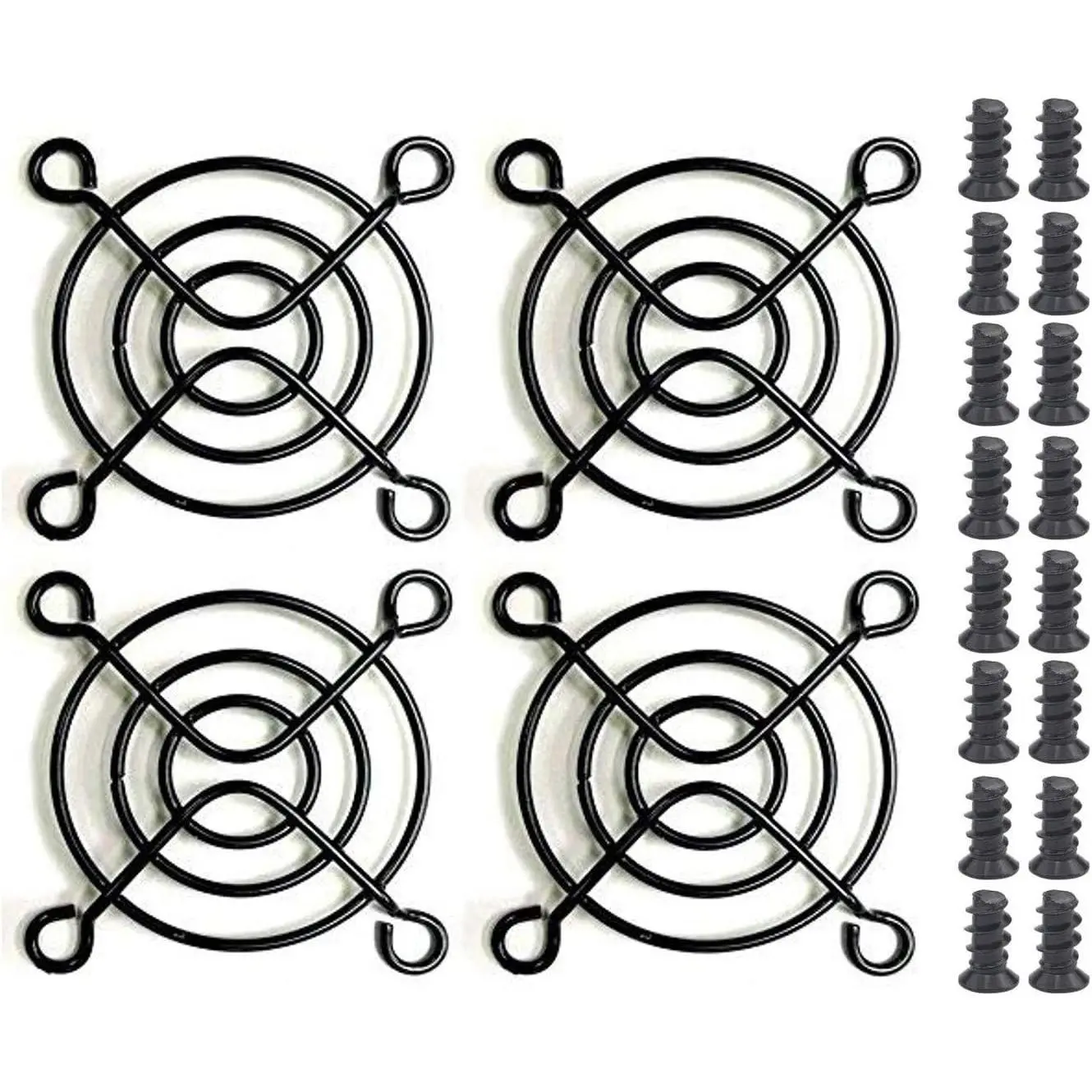 4pcs 50mm Black Fan Grill Guard with Screws