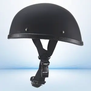 Japanese Style Retro Half Helmet for Daily Riding, 26*20cm Compact Scoop Shell, Lightweight with Exquisite Retro Details & Chinstrap Buckle (Automotive & Motorcycle Accessory)