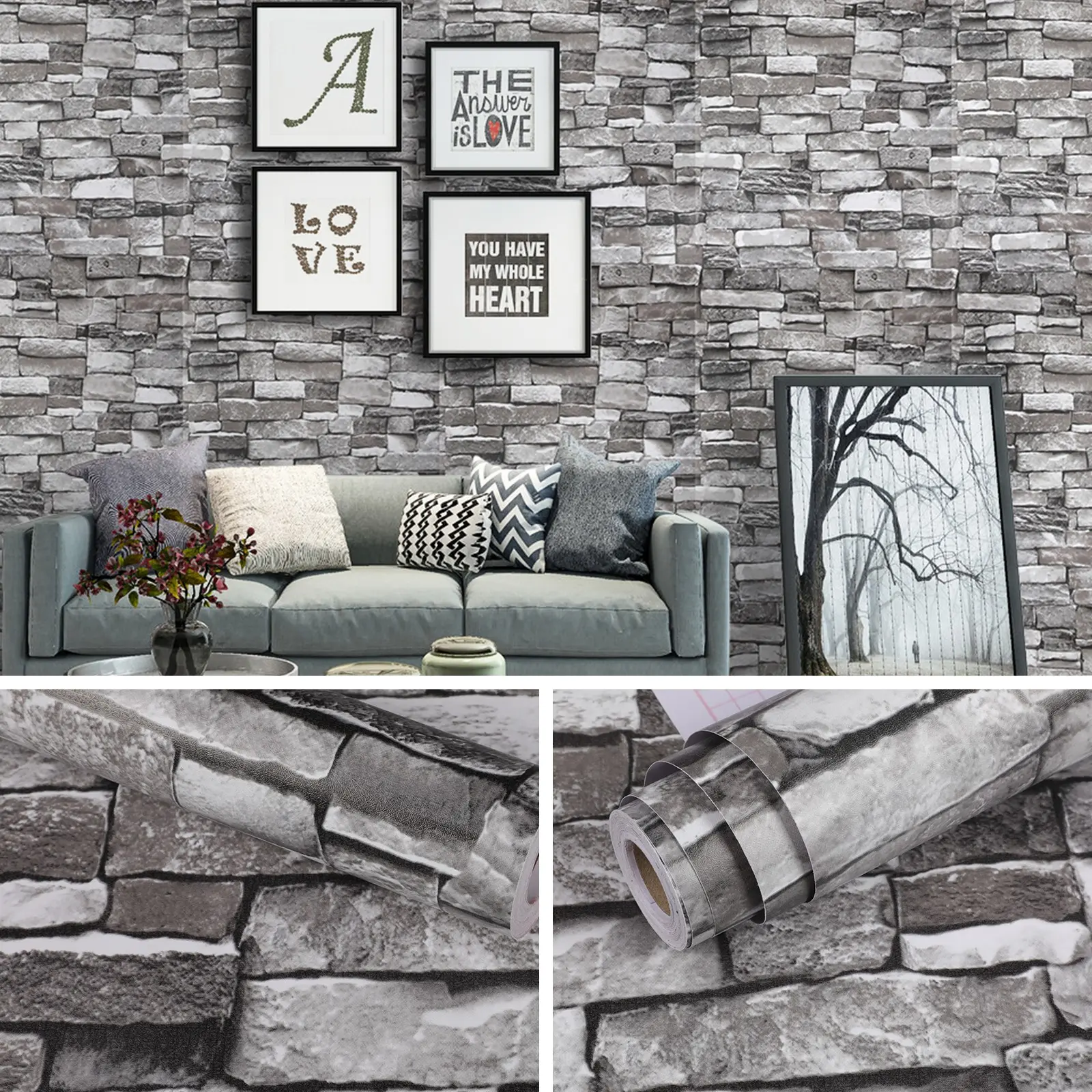 3D Brick Pattern Self-Adhesive DIY Wallpapers, Waterproof Moisture-Resistant Removable Sticker, Ideal for Interior Walls, Cabinets, Tables, Furniture Renovation