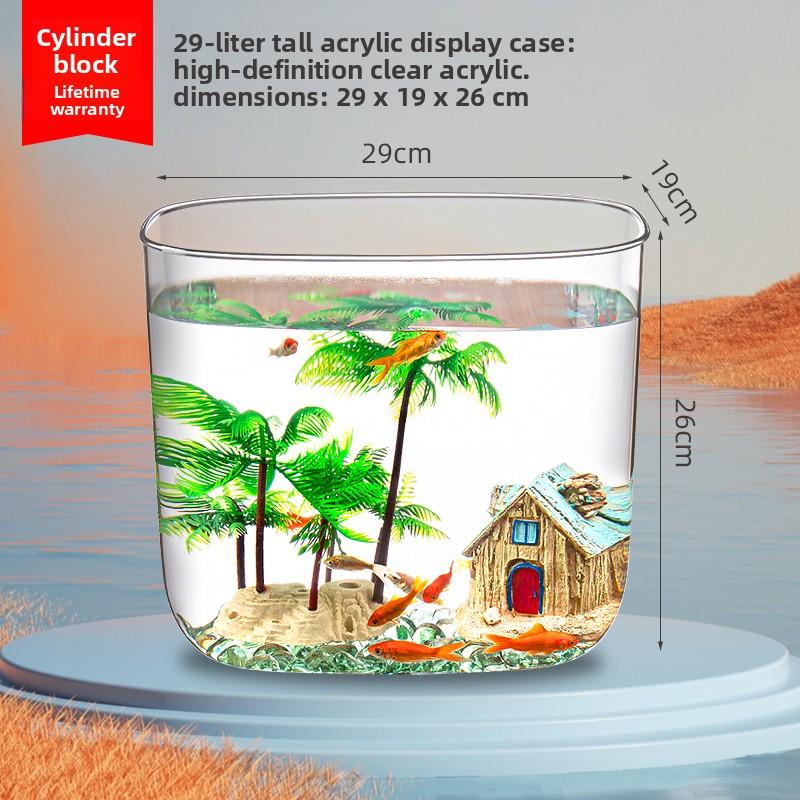 Turtle Tank Home Living Room Small Turtle Tank Mini Villa Breeding Box with Basking Platform Special Tank Ecological Fish Tank