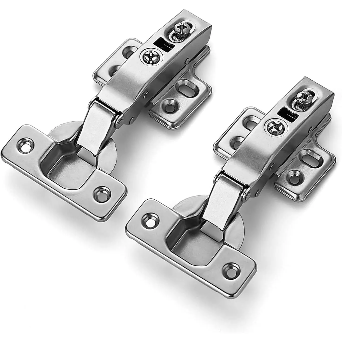 2 Pack 1 Pairs European Kitchen Cabinet Hinges Soft Close Full Overlay Cabinet Door Hinges Heavy-Duty Frameless Adjustable Concealed Cabinet Cup Hinge