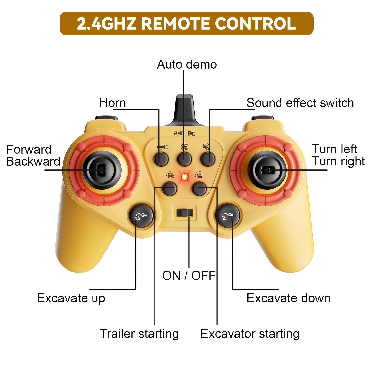 RC semi-trailer truck with trailer |   1:24 scale, metal structure, with sound and light features, 2.4Ghz remote control