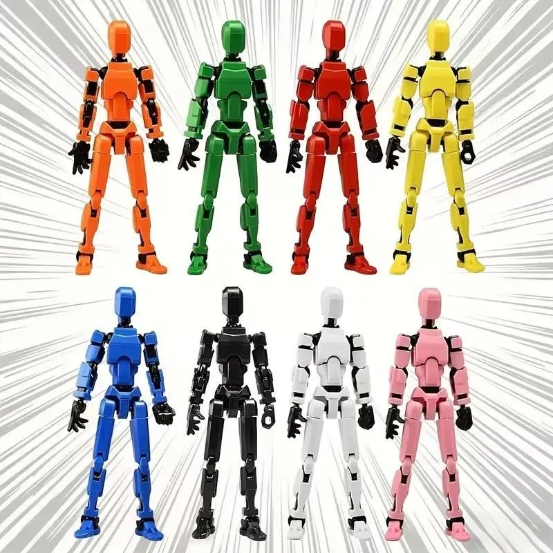 8pcs Titan 13 Robot Collection, 3D Printed Multi-Joint Action Figures with Weapons, Desktop Decor and Gift Set, DIY Puzzle Kit