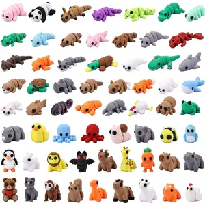 65 PCS 3D Printed Animal Figurines Set, Articulated Animal Figurines, Fidget Toys, Flexible Desk Decor, Party Favor, Gifts for Girls and Boys, Classroom Rewardfidget toys