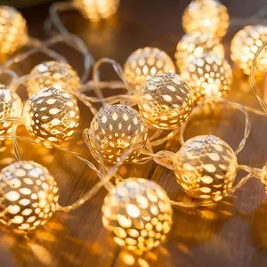 USB & Battery Operated Pattern Lanterns String Lights, Decorative Fairy Boho Light for Home Bedroom, 9.8ft 20 LED Gold Moroccan Globe Diwali Decoration for Christmas Birthday Party (Warm White)fidget toys