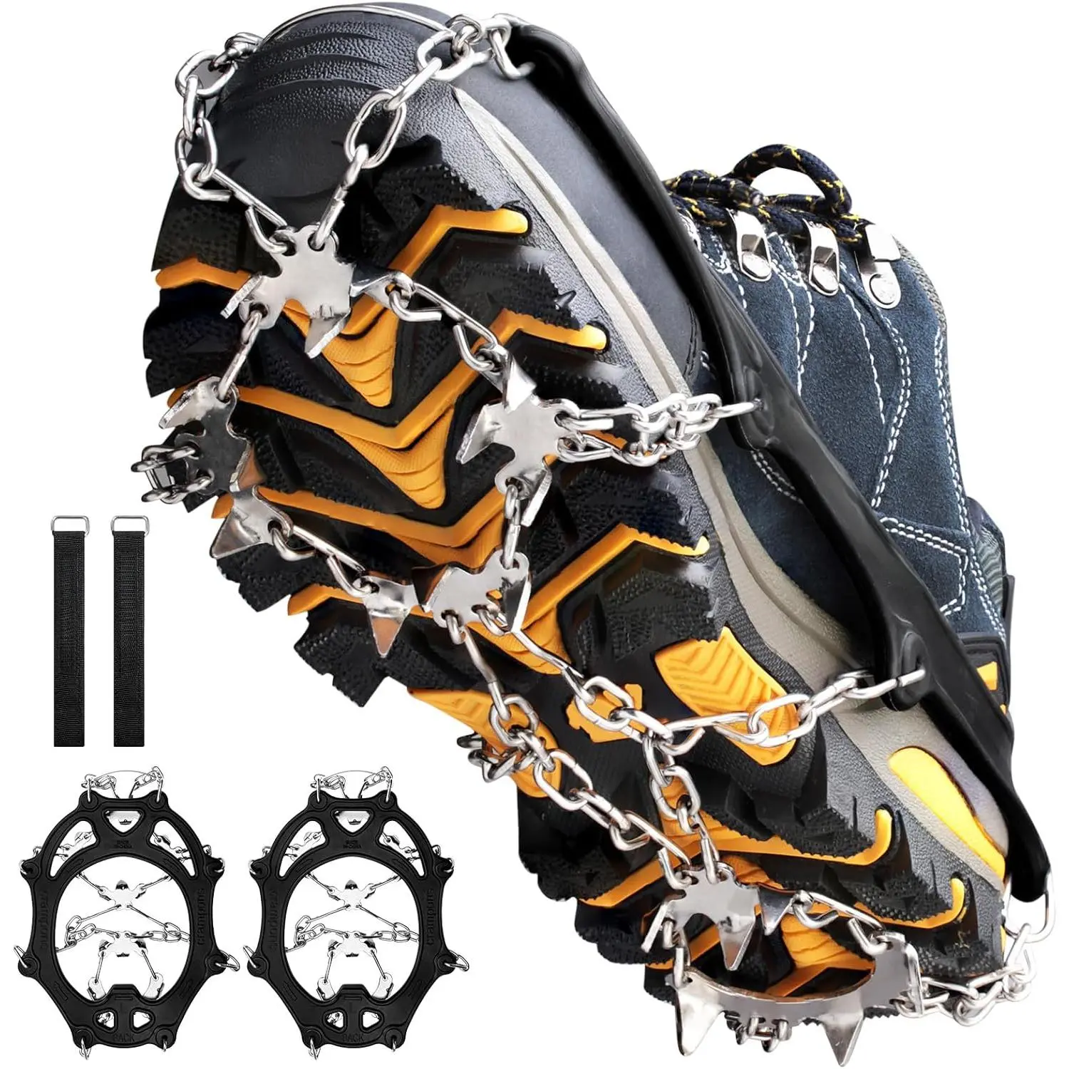 Baby Anti-Slip Ice Cleats with 19 Stainless Steel Spikes - High-Quality Affordable Footwear Accessories for Toddlers, Easy Support Traction Crampons for Hiking