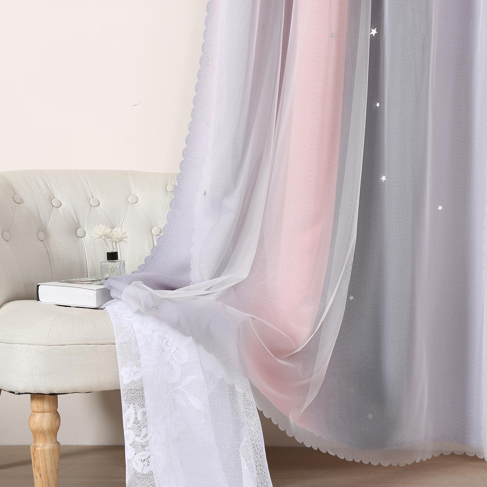Star Pattern Hollow Out Curtain, 1 Piece Modern Window Curtain for Home Bedroom Decor, Grommet Curtains