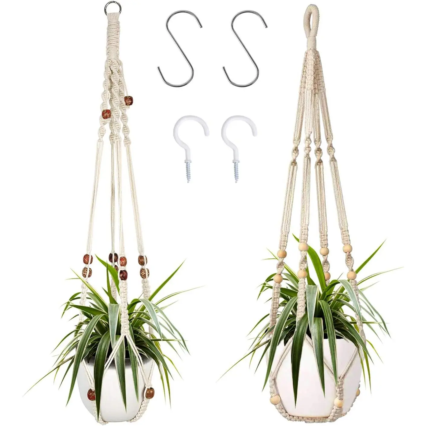 Macrame  Hanger, 2 Packs  Hangers,  Planter for Indoor  Decorative Macrame Pot Hanger for  Decor