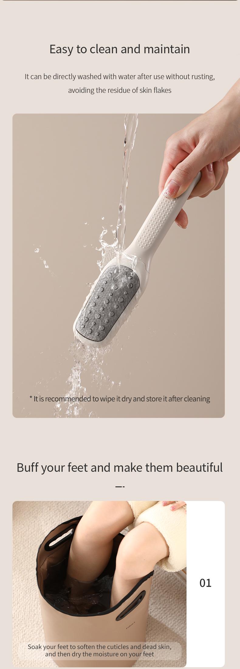 FaSoLa foot grinding tool for removing dead skin and calluses, home-use pedicure stone for scraping the soles and heels, double-sided foot scrubber