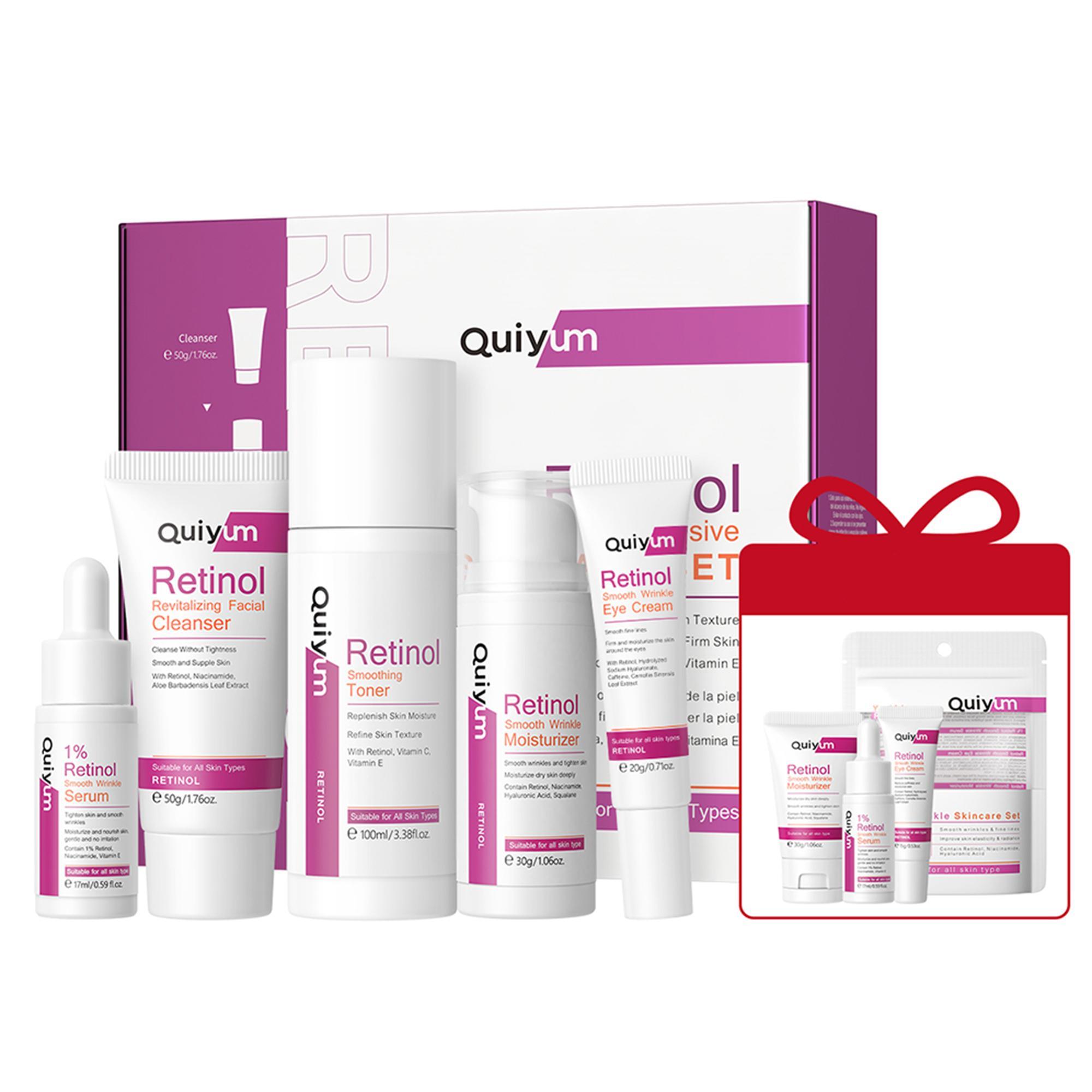 Retinol Skin Care Kit, Anti Aging Bundle, Facial Serums Set, 8 Counts/12/14pcs Facial Cleanser & Toner & Serum & Eye Cream & Face Cream, Moisturizing Skin Care Kit for Women #GLOBAL PICKS