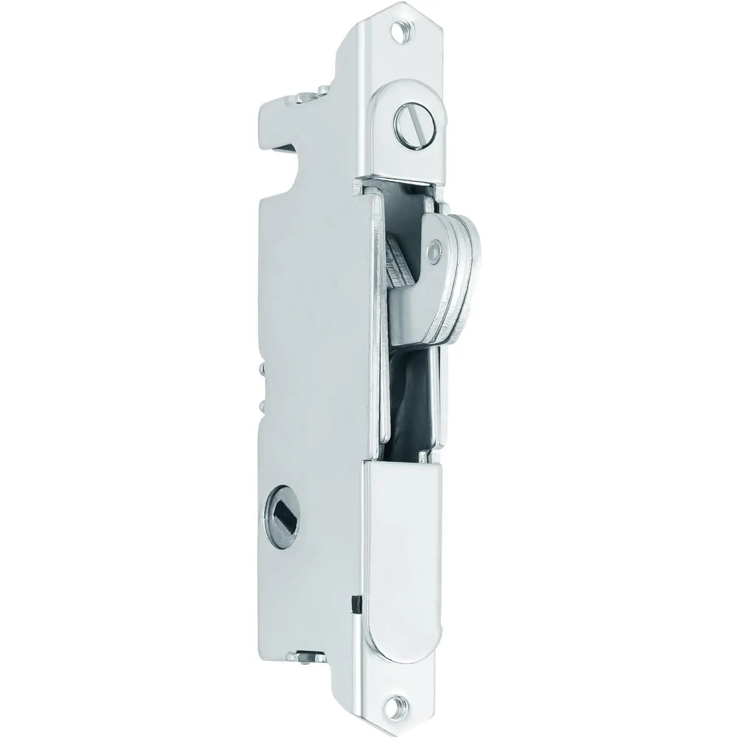 45  Sliding Patio Door Mortise Lock, 3-11/16 in | Round  lock  only; adjustable hook latch, 1/2 in width, 1-1/8 in depth